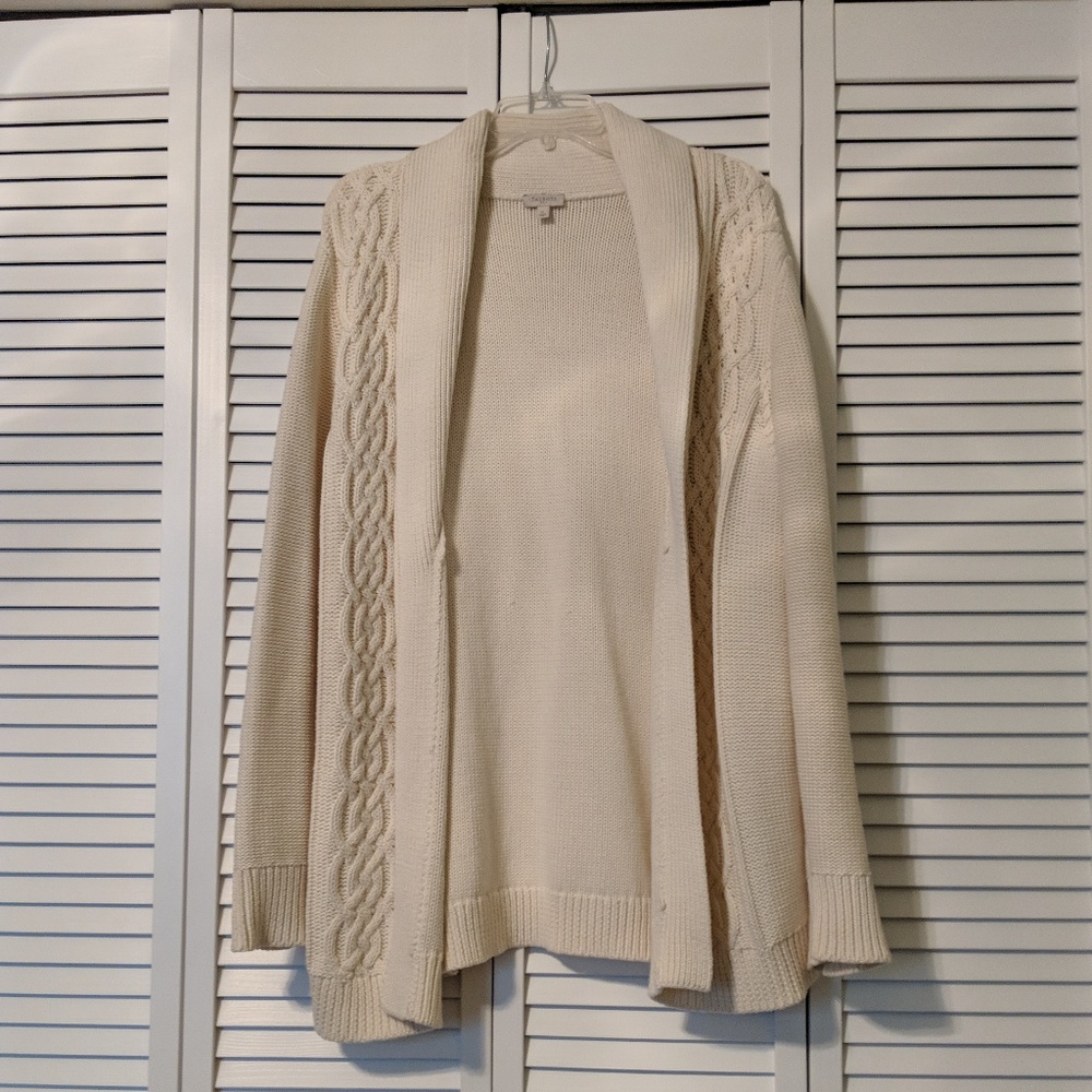EUC Talbots Cream Cable Knit Sweater